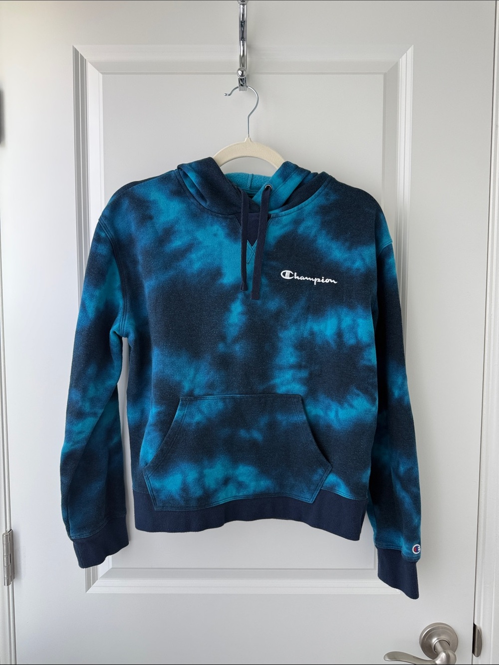 Champion Blue & Teal Tie-Dye Pullover Hoodie
